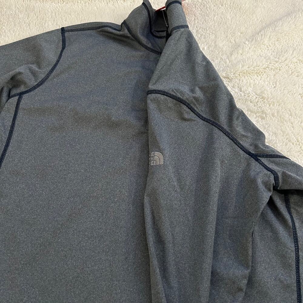 NWT North Face Sweater Mens 2XL Gray Tech 1/4 Zip Fleece Pullover Outdoors Hikin - Picture 6 of 9